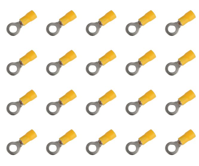 Terminal Pre Ins Ring Lug Yellow R=10.5mm 500/Bag Rv 5.5 10