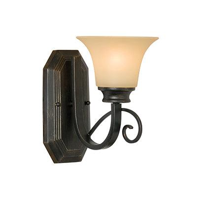 Firl Wall Light Antique Bronze & Cream E27 1x60w - Livestainable.co.za