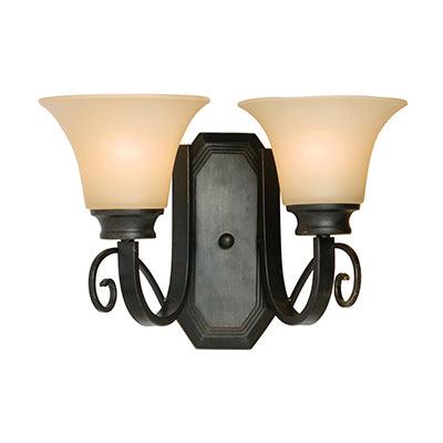 Firl Wall Light Antique Bronze & Cream E27 2x60w - Livestainable.co.za