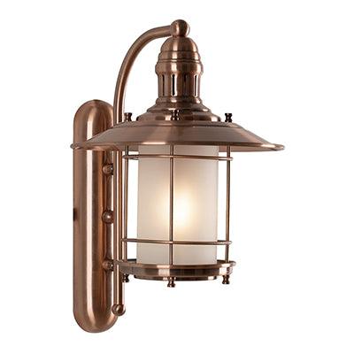 Lantern Wall Light Down Facing Antique Copper 1x E14 - Livestainable.co.za