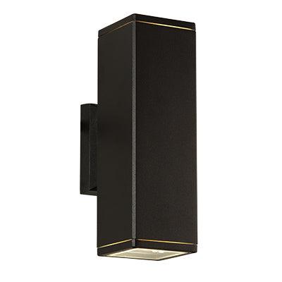 Beam Square Wall Light Outdoor Black Gu10 2x35w - Livestainable.co.za