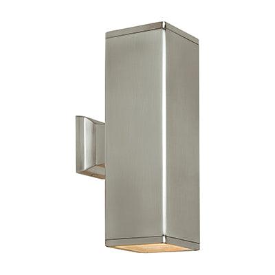 Beam Square Wall Light Outdoor Silver Grey Gu10 2x35w - Livestainable.co.za