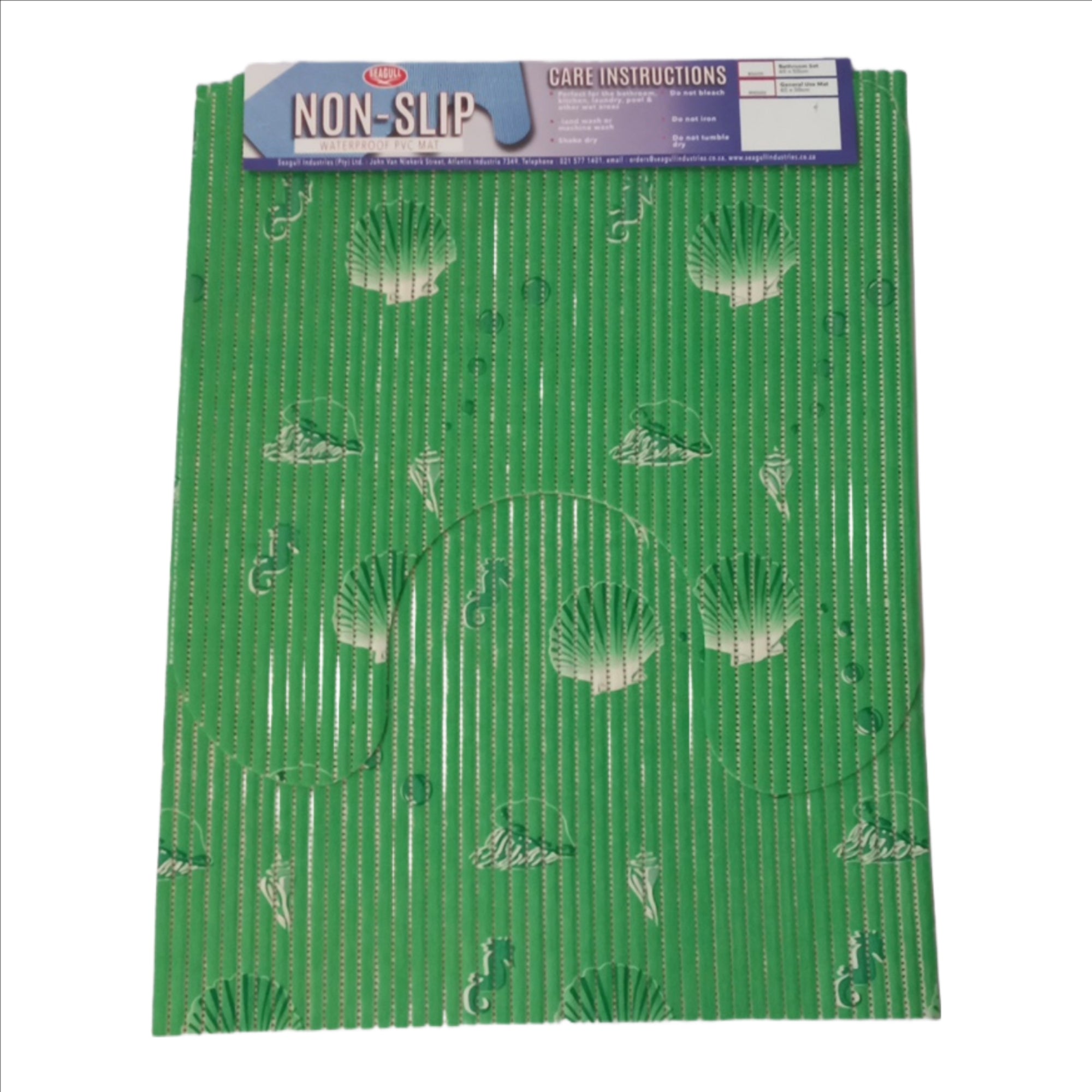 Seagull Anti Slip Roll 65 Cm X 15 M Printed Seashells Green