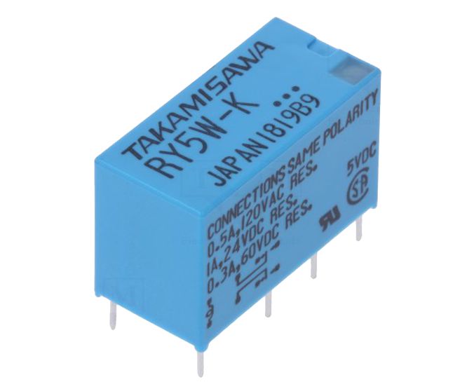 Relay Dpdt 1 A 5 Vdc Rect 8 Pcb Ry 5 W K