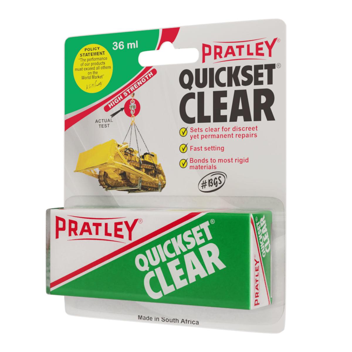 Pratley Quickset Clear 36 Ml Per Pack New Package - Livestainable.co.za