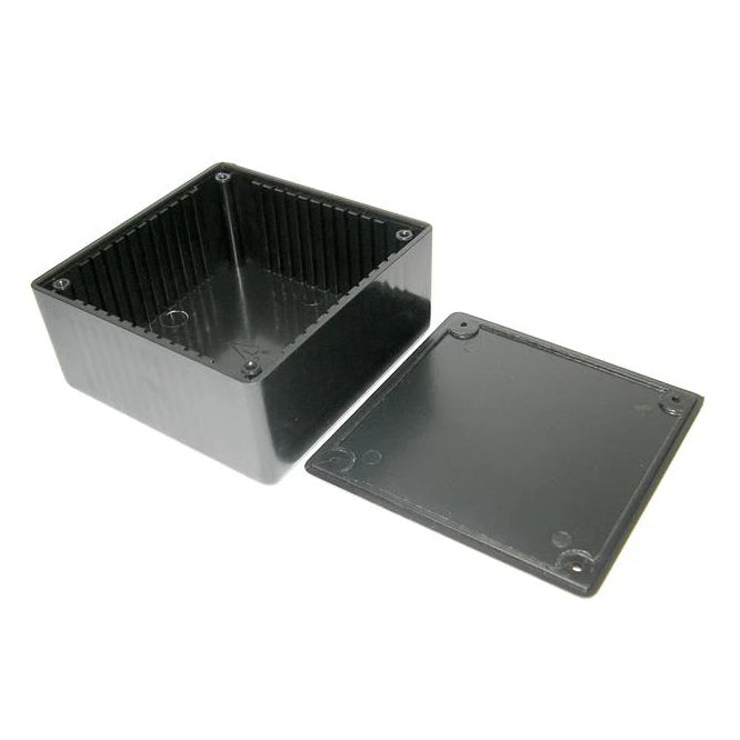 Abs Enclosure Black 105x105x52mm With Ribs S30 Black Ribbed
