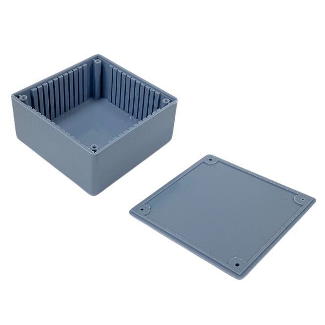 Abs Enclosure Grey 105x105x52mm With Ribs S30 Grey Ribbed