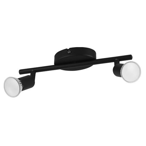 Eurolux Buzz 2 Lt Spot Light Black Led Gu10 2x3w