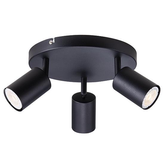 Urban Trio Plate S/Light Black Gu10 3x5w - Livestainable.co.za