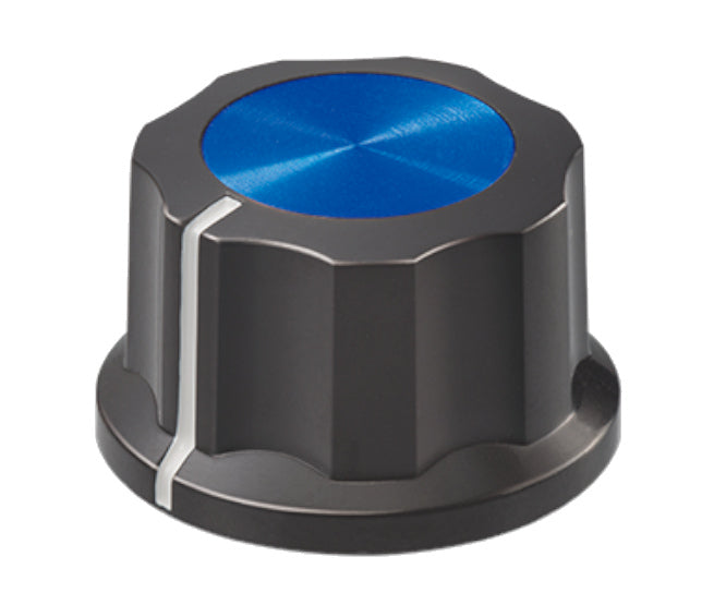 Knob Pla Blu Hex Lin 20x12x6.4 S8859 Blue