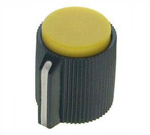 Knob Pla Yel Scr Lin 13x13x6.4 Kn113 C Yellow