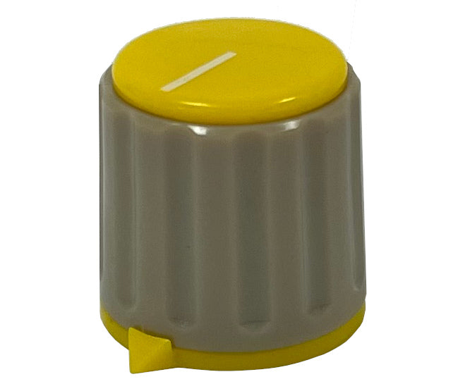 Capped Knob 21mm Point 6.4 Mm Shaft Yellow & Grey S8873 Yel