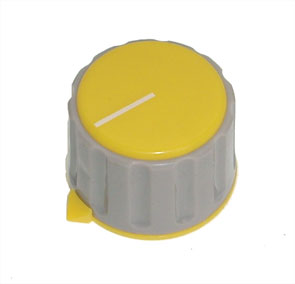 Knob Pla Yel Hex Poi 20x29x6.3 S8874 Yl