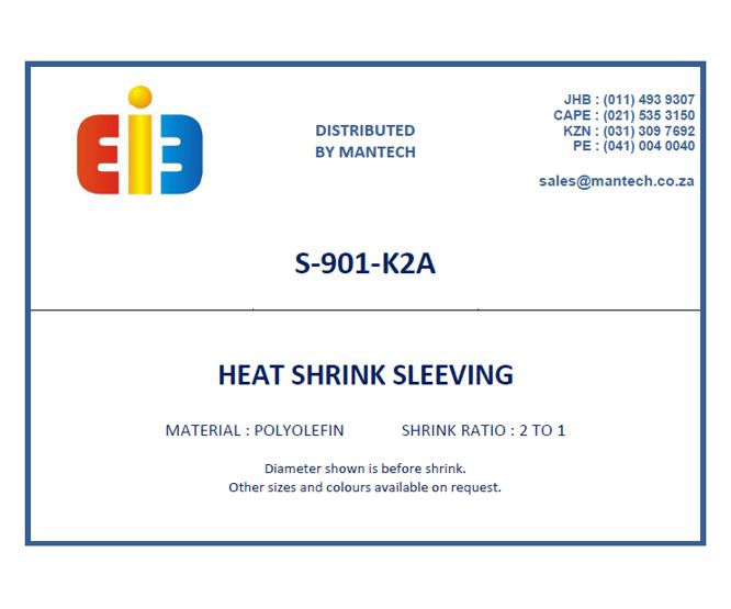 Laminated Label For 901 K2 A Heatshrink Assortment Label S 901 K2 A