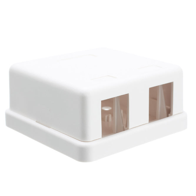 Surface Mount Ethernet Empty Box 2 Port White Sa8 P8 Cb2