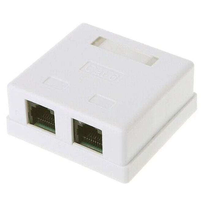 Rj45 Surface Box Cat5 E 2 Ports White Sa8 P8 Cdv