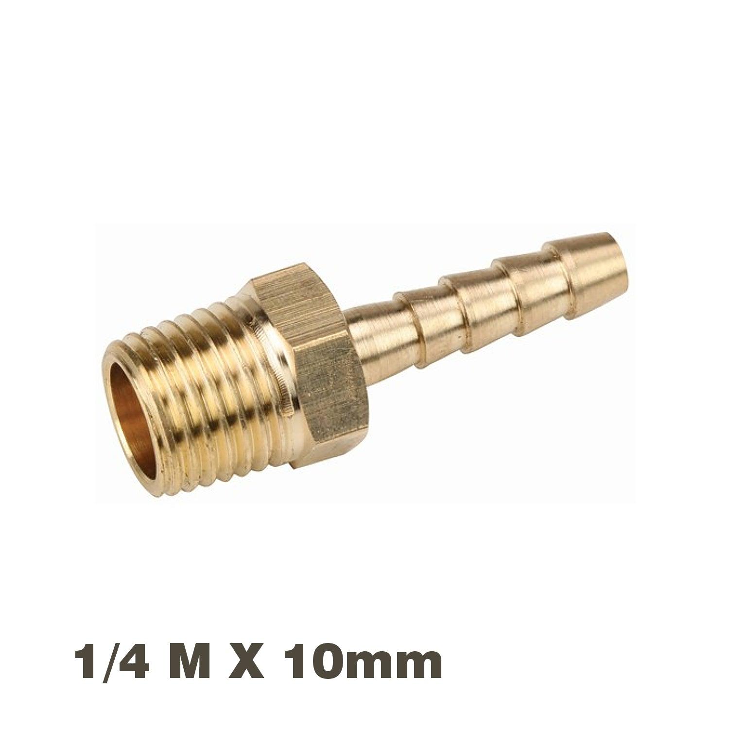 Hose Tail Connector Brass 1/4 M X 10 Mm - Livestainable.co.za