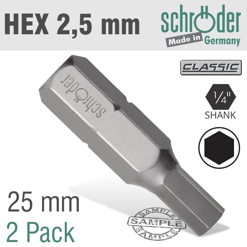 Hex/Allen Ins.Bit 2.5 Mm 2/Pack - Livestainable.co.za