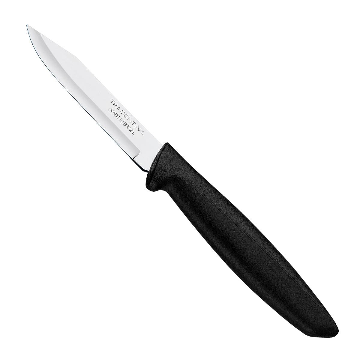 Tramontina Paring Peeling Knife 8 Cm Smooth Black - Livestainable.co.za