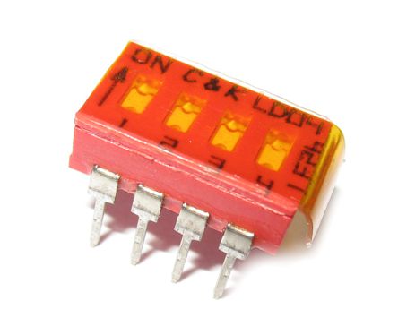 Dip Switch 4 Way Low Profile Sd04 H0 K *A*