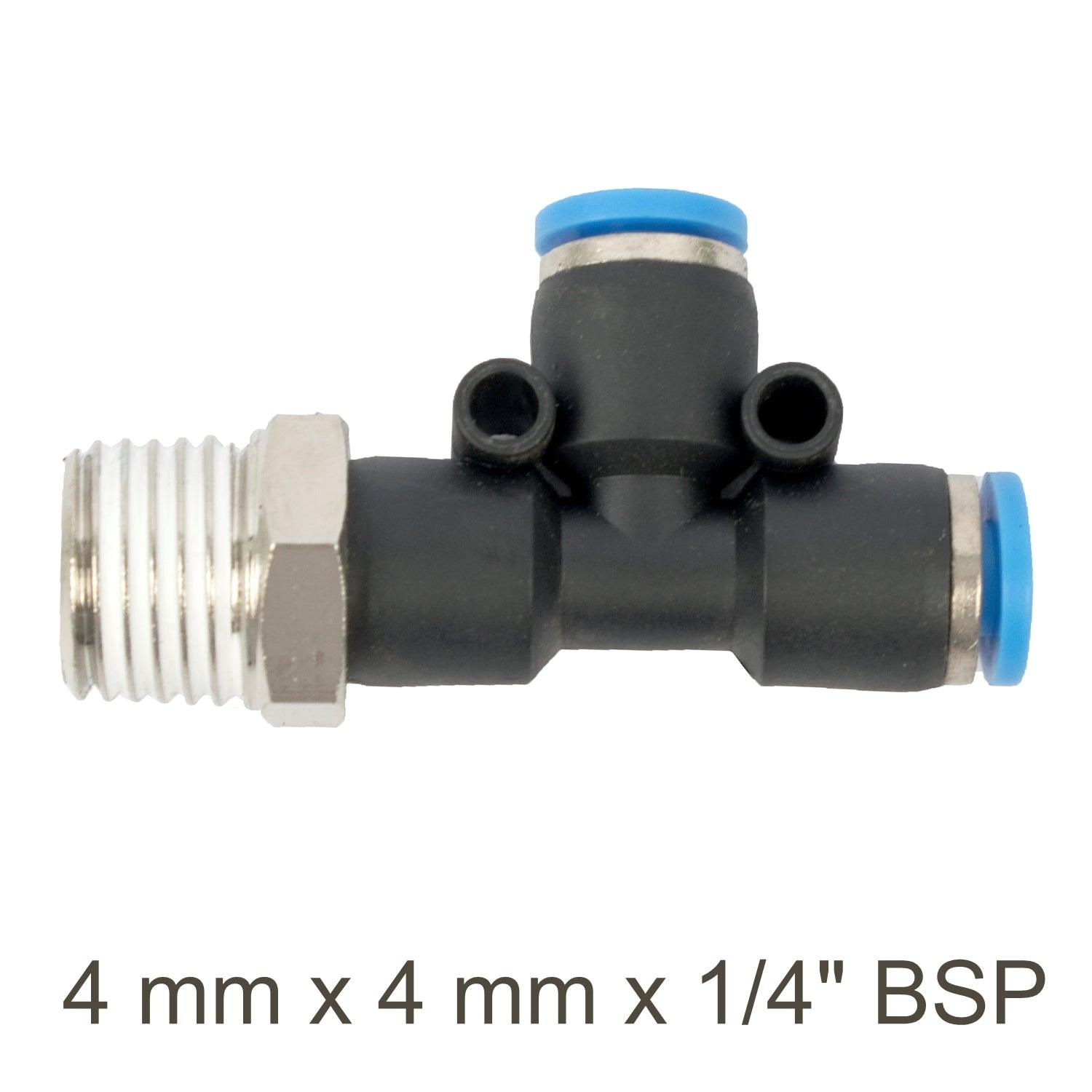 Pu Hose Fitting Tee 4 Mm X 4 Mm X 1/4'm - Livestainable.co.za