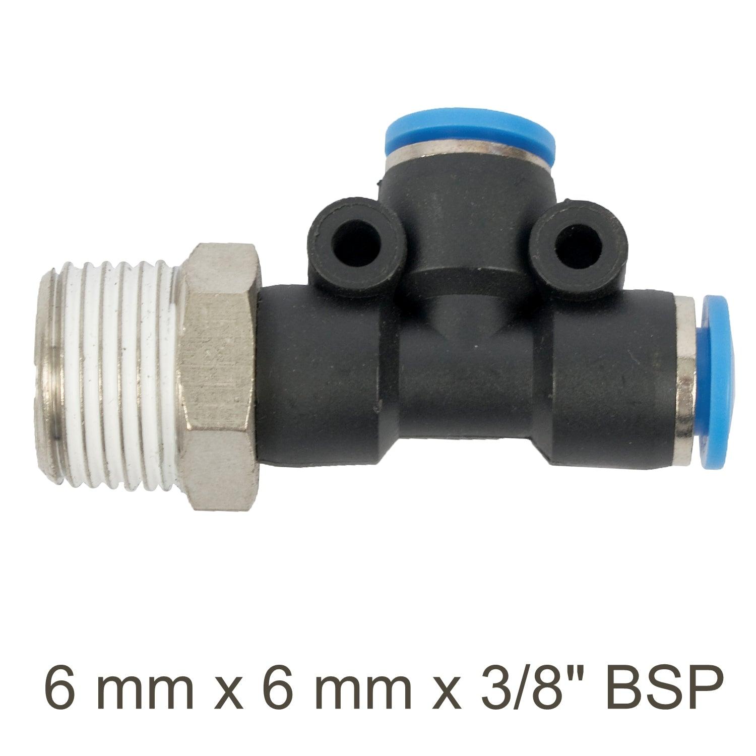Pu Hose Fitting Tee 6 Mm X 6 Mm X 3/8'm - Livestainable.co.za