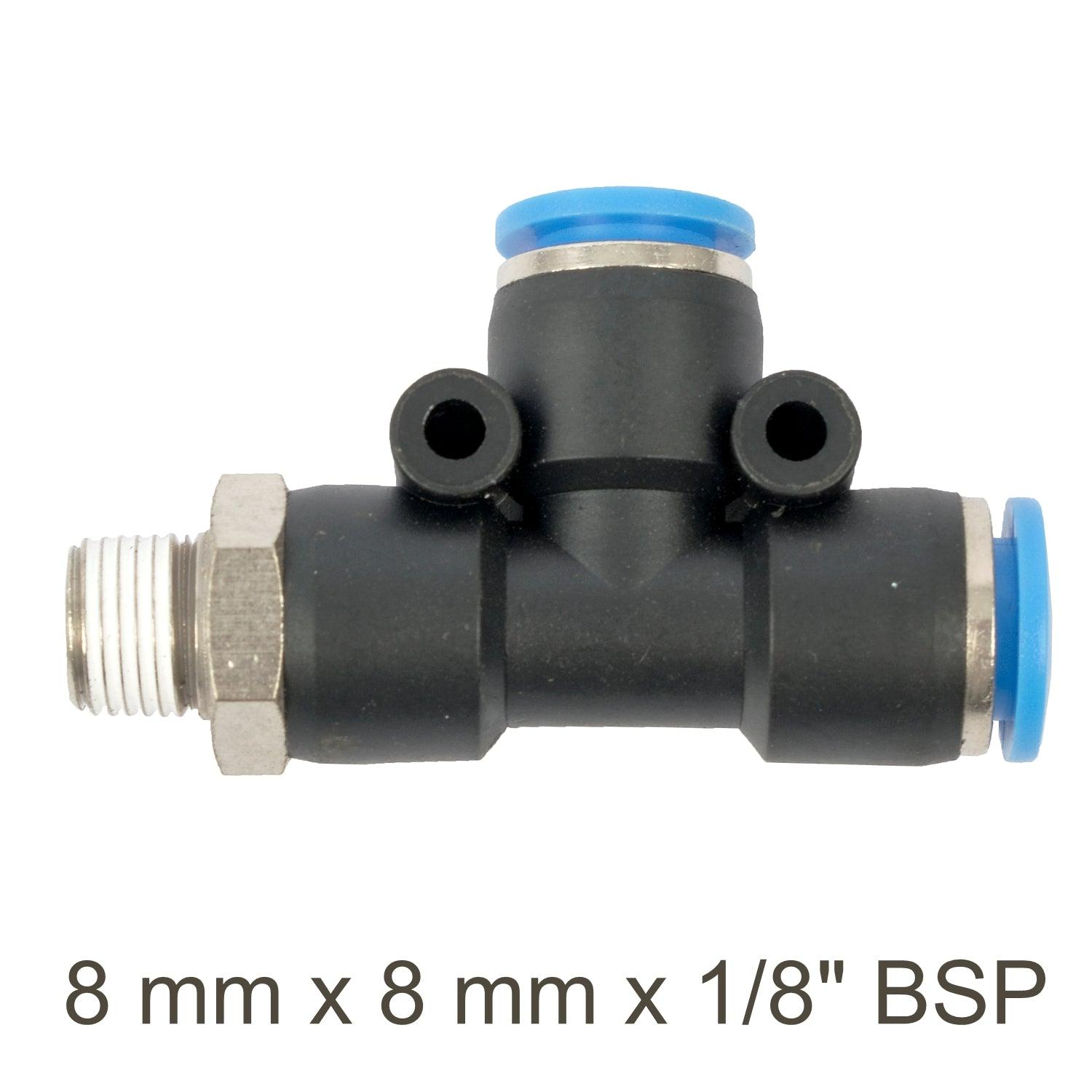 Pu Hose Fitting Tee 8 Mm X 8 Mm X 1/8'm - Livestainable.co.za