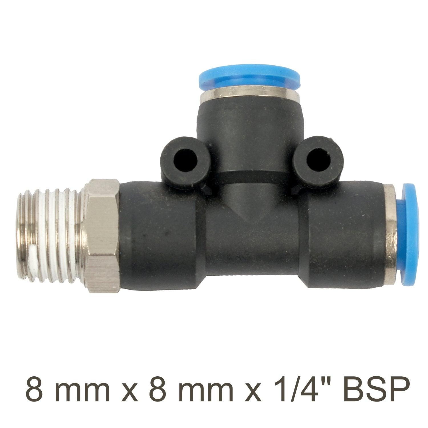 Pu Hose Fitting Tee 8 Mm X 8 Mm X 1/4'm - Livestainable.co.za