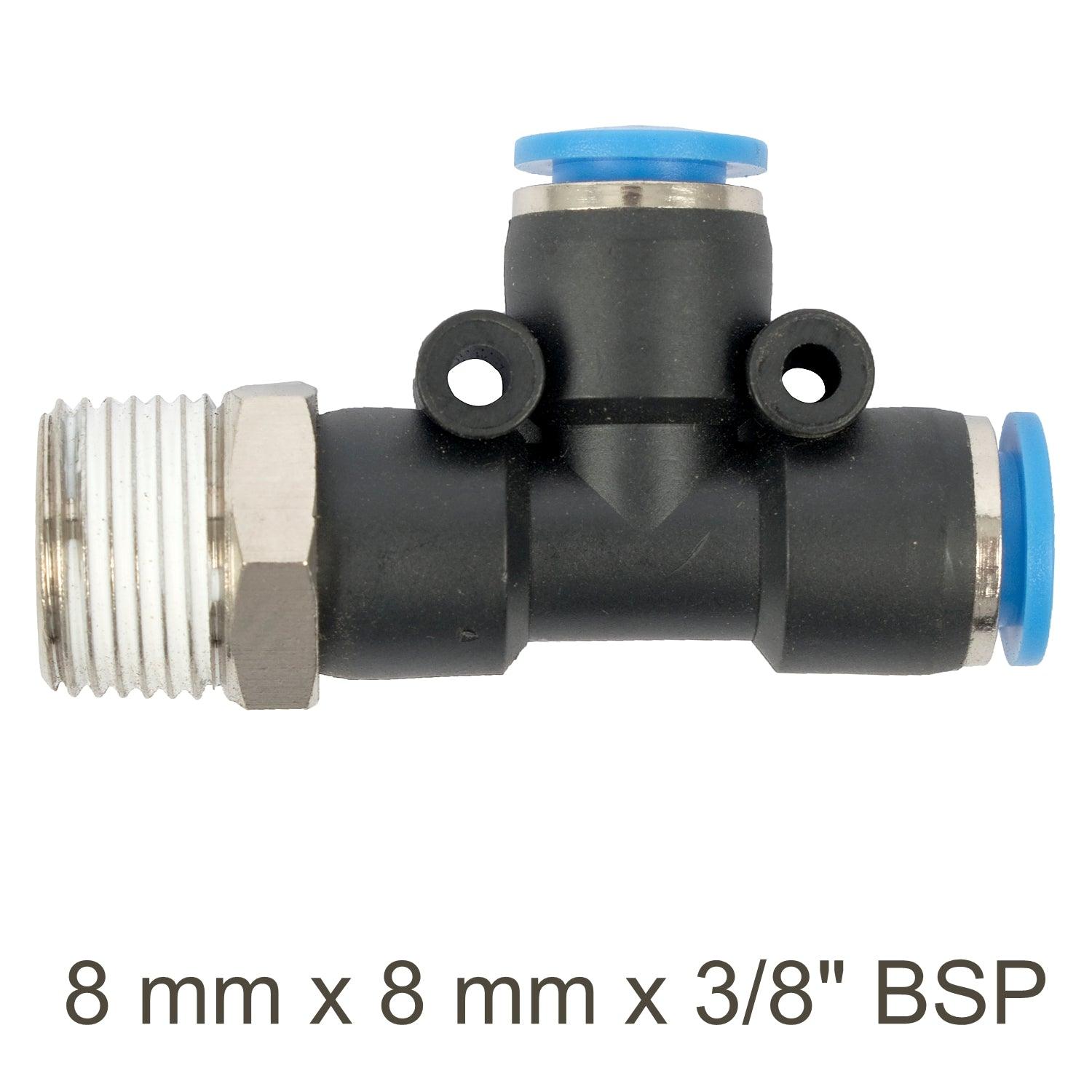 Pu Hose Fitting Tee 8 Mm X 8 Mm X 3/8'm - Livestainable.co.za