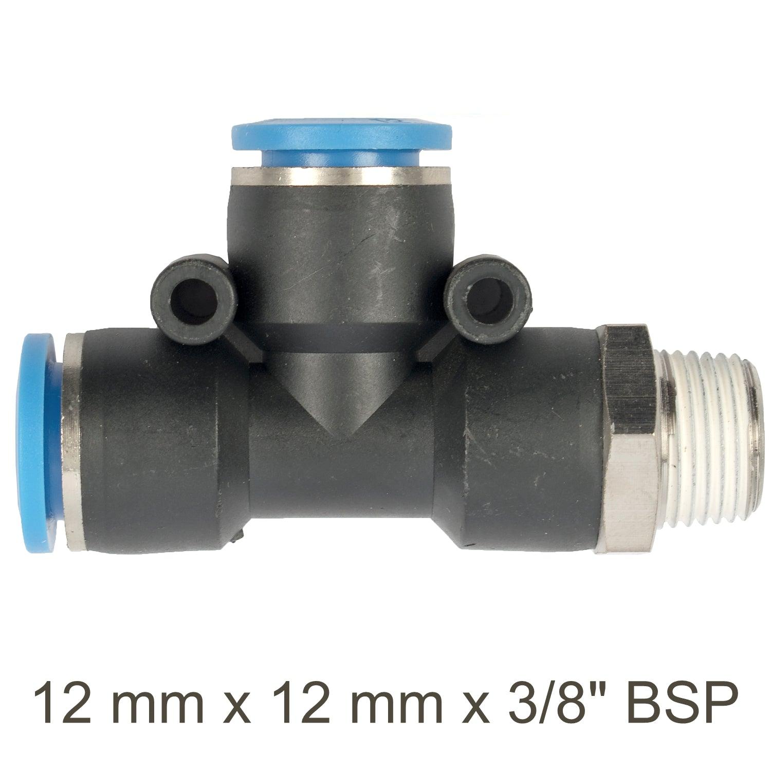 Pu Hose Fitting Tee 12 Mm X 12 Mm X 3/8'm - Livestainable.co.za