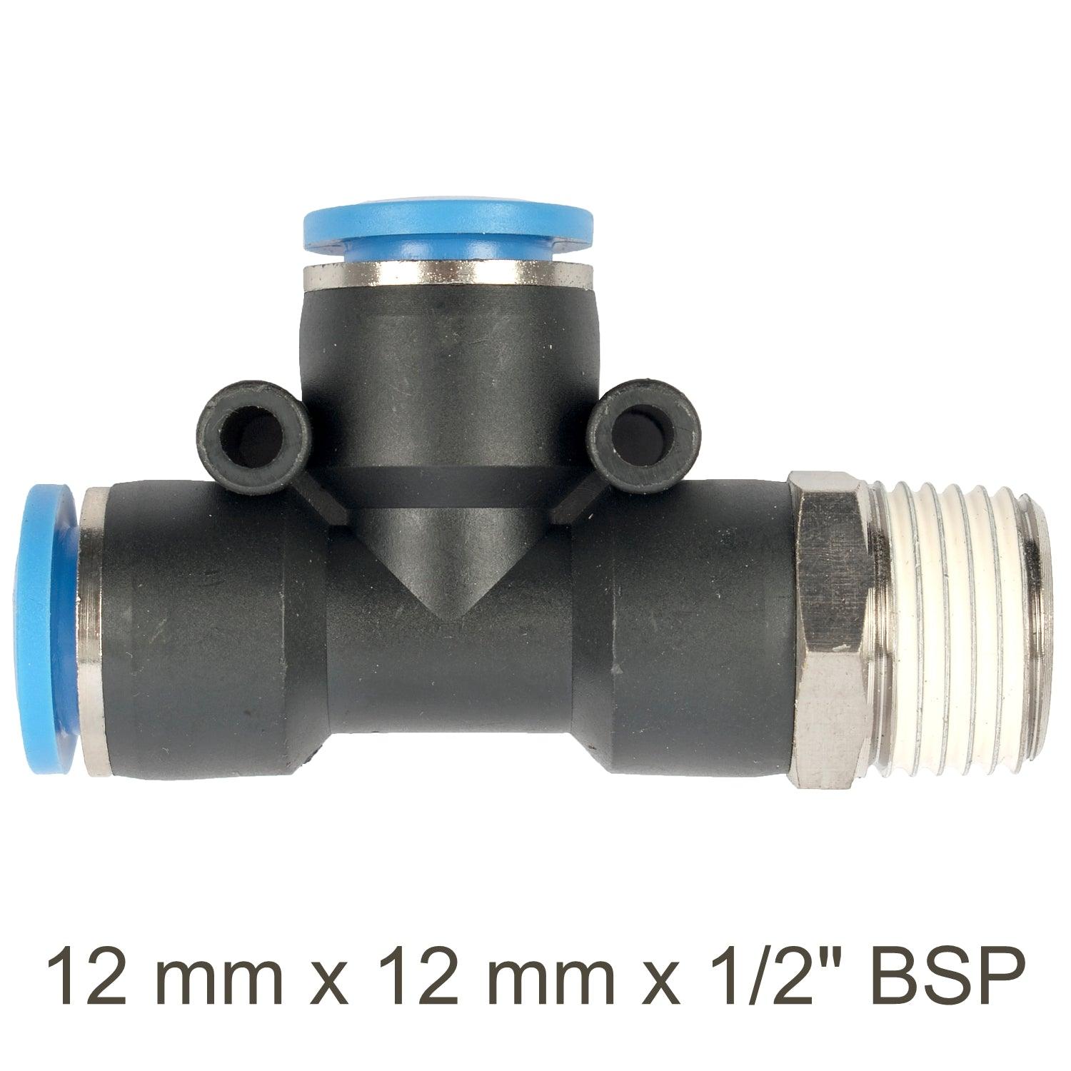 Pu Hose Fitting Tee 12 Mm X 12 Mm X 1/2'm - Livestainable.co.za