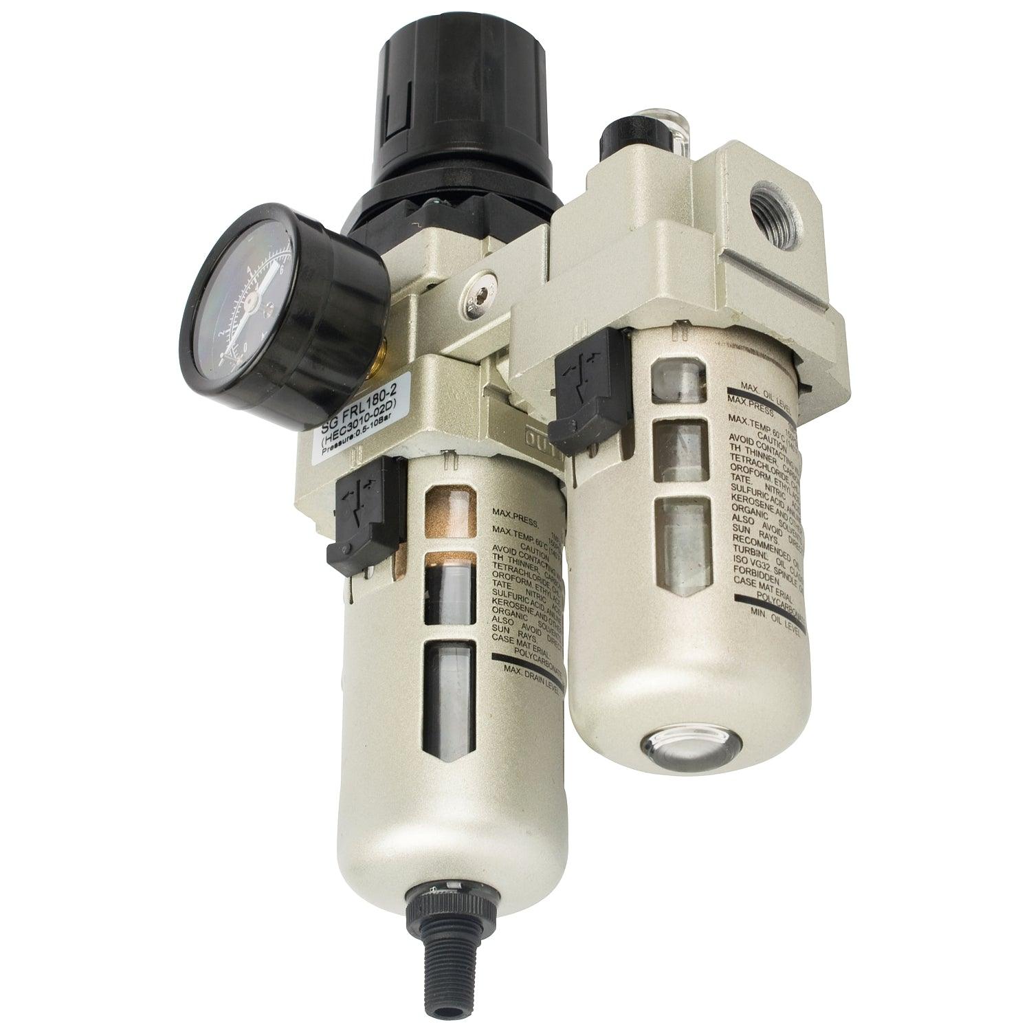 Filter / Regulator / Lubricator 1/4' With Auto Drain (Hec3010 02 D) - Livestainable.co.za