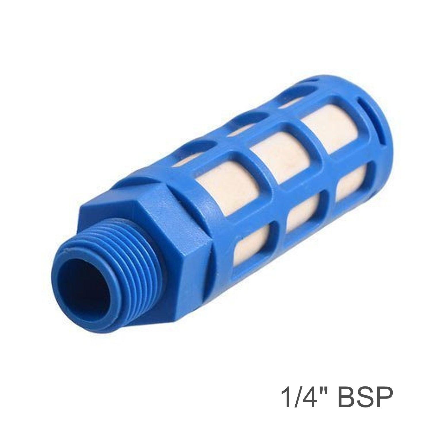 Plastic Breather Silencer 1/4' M Blue - Livestainable.co.za