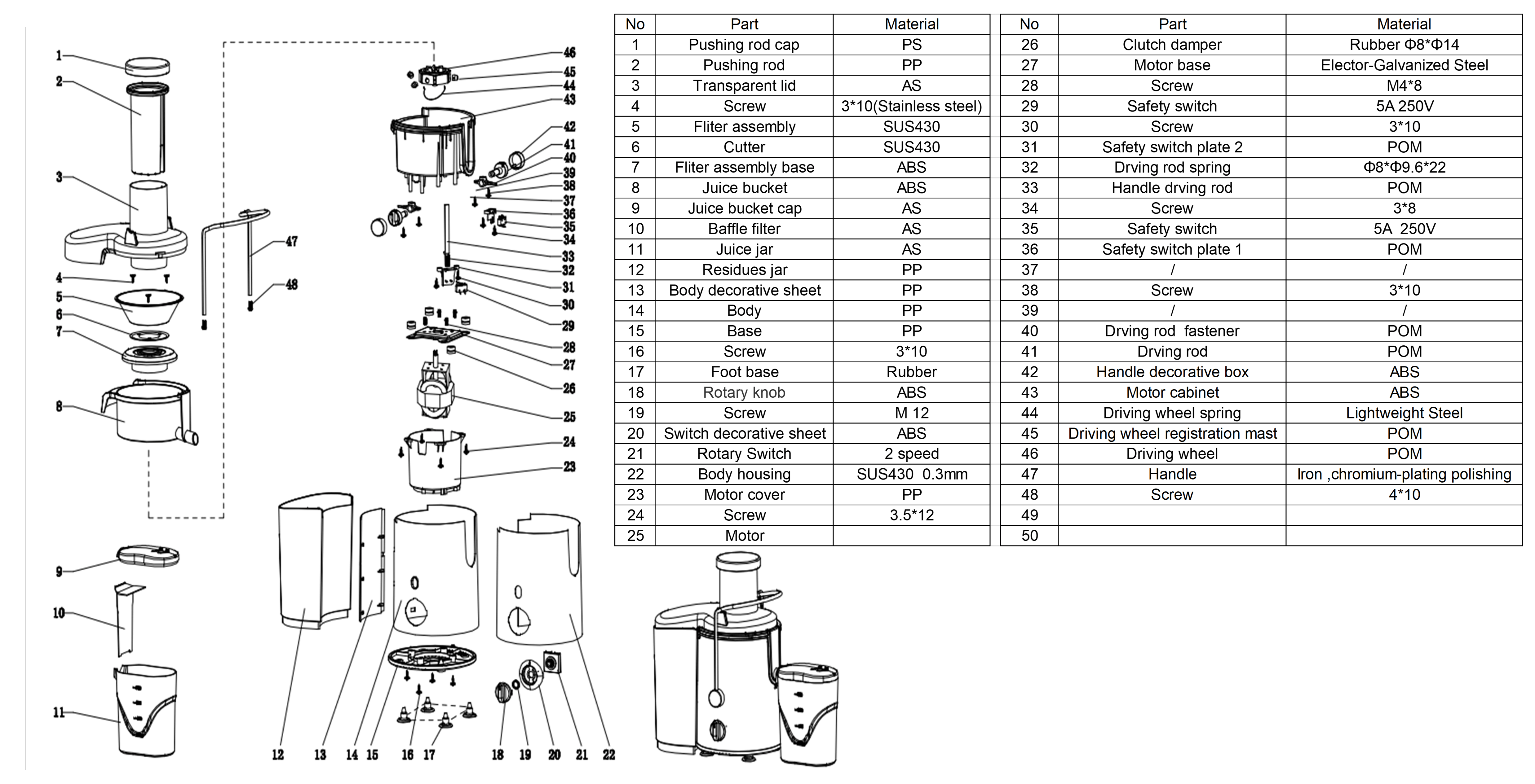 Sjm40 Sal S/S Juicer - Livestainable.co.za