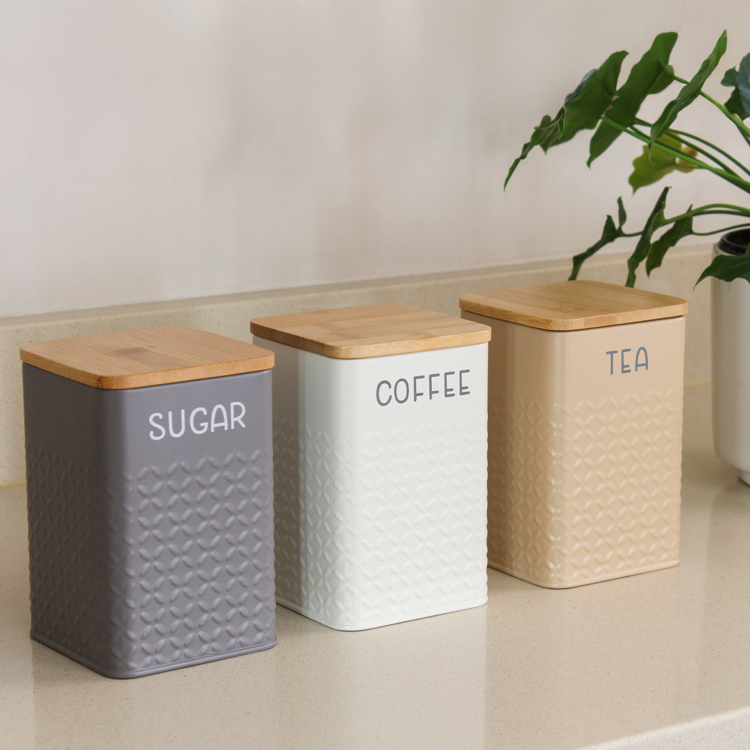 Bread Bin & 3 Pc Canister Set Monza