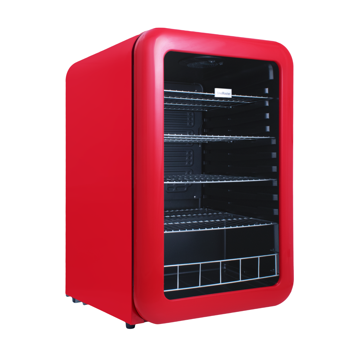 SnoMaster - 115L Glass Door Under-Counter Retro Beverage Cooler - Red (SM-200R)