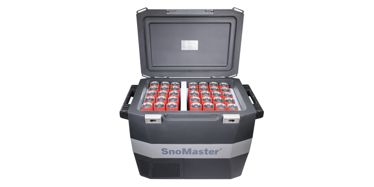 SnoMaster - 54L Plastic Portable Fridge/Freezer DC With 220V Power Adapter - Grey