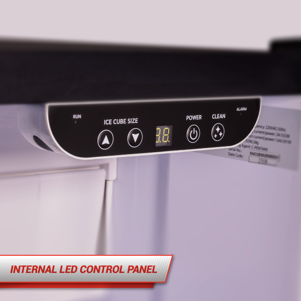 SnoMaster - 30Kg/24Hr Plumbed-In Bullet Type Ice-Maker - Black