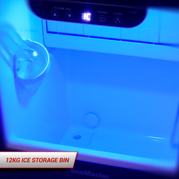 SnoMaster - 30Kg/24Hr Plumbed-In Bullet Type Ice-Maker - Black