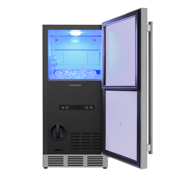SnoMaster - 30Kg/24Hr Plumbed-In Gourmet Type Ice-Maker - Stainless Steel
