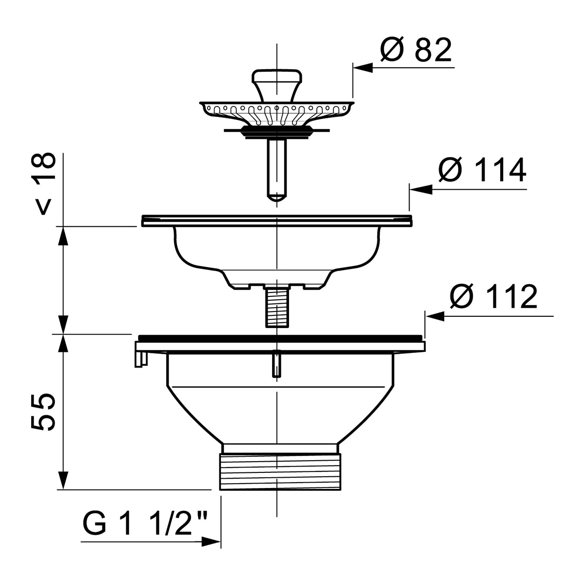 Wirquin Basket Sink Waste 90 Mm St/Steel