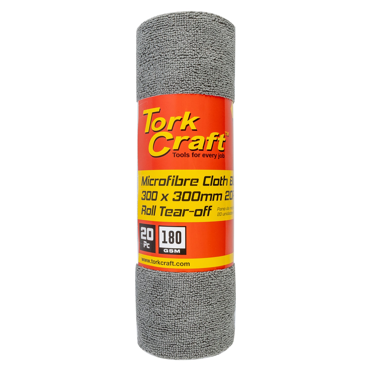 Tork Craft Microfibre Cloth Grey 300 Mm X 300 Mm 20 Pc Roll Tear Off 180 Gsm