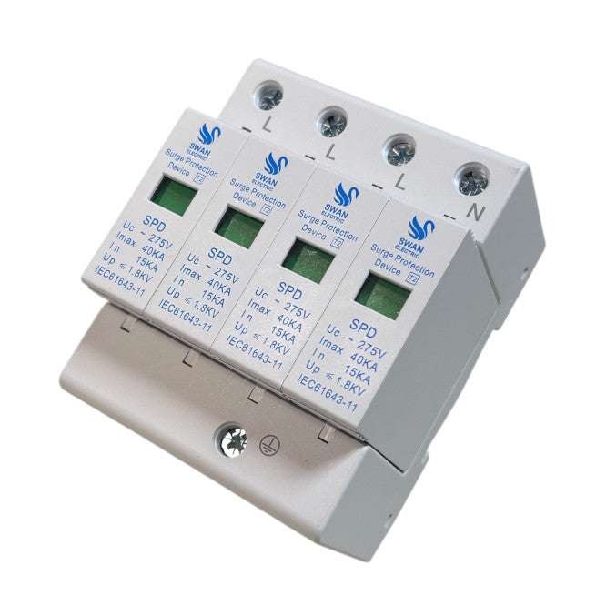 Surge Protector 4 P 275 V 15/40 Ka Class C Spd 15 Ka 40 Ka 275 V 4 P