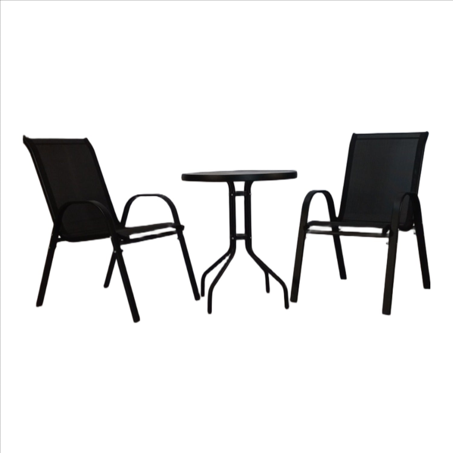 Seagull 3 Piece Steel Patio Set Consists
Of: 2 X Steel Patio Chairs (Spf Kdc 2) + 1 X 60cm Steel/Glass Top Round Table (Spf Tab60)