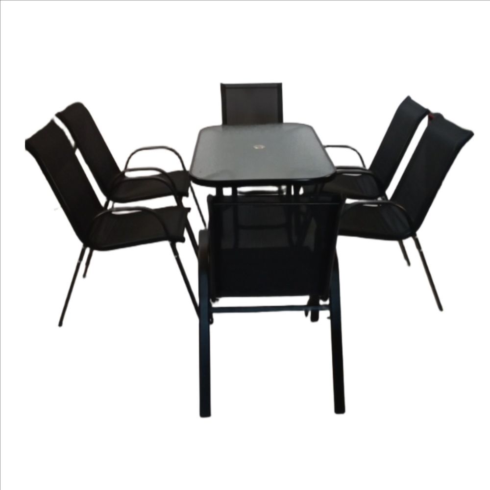 Seagull 7 Piece Steel Patio Set
Consists Of: 6 X Steel Patio Chairs (Spf Kdc 6) + 1 X 150cm Steel/Glass Top Rectangular Table (Spf Tab150)