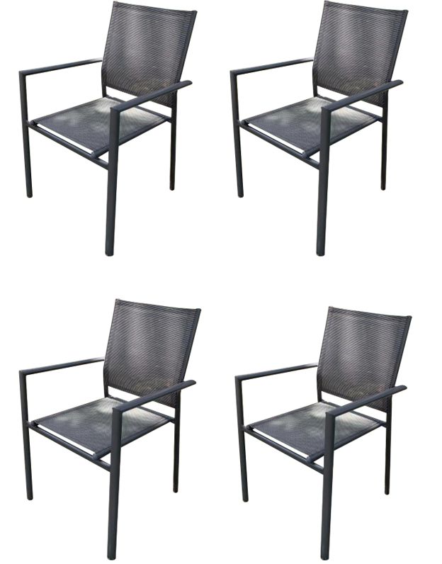 Textilene Patio Dinner Chair 4 Pack
Steel Frame, Tube: 35 X 20 X 0.8mm, 25mm Oval Back Leg
Fabric: 2x1 Textilene