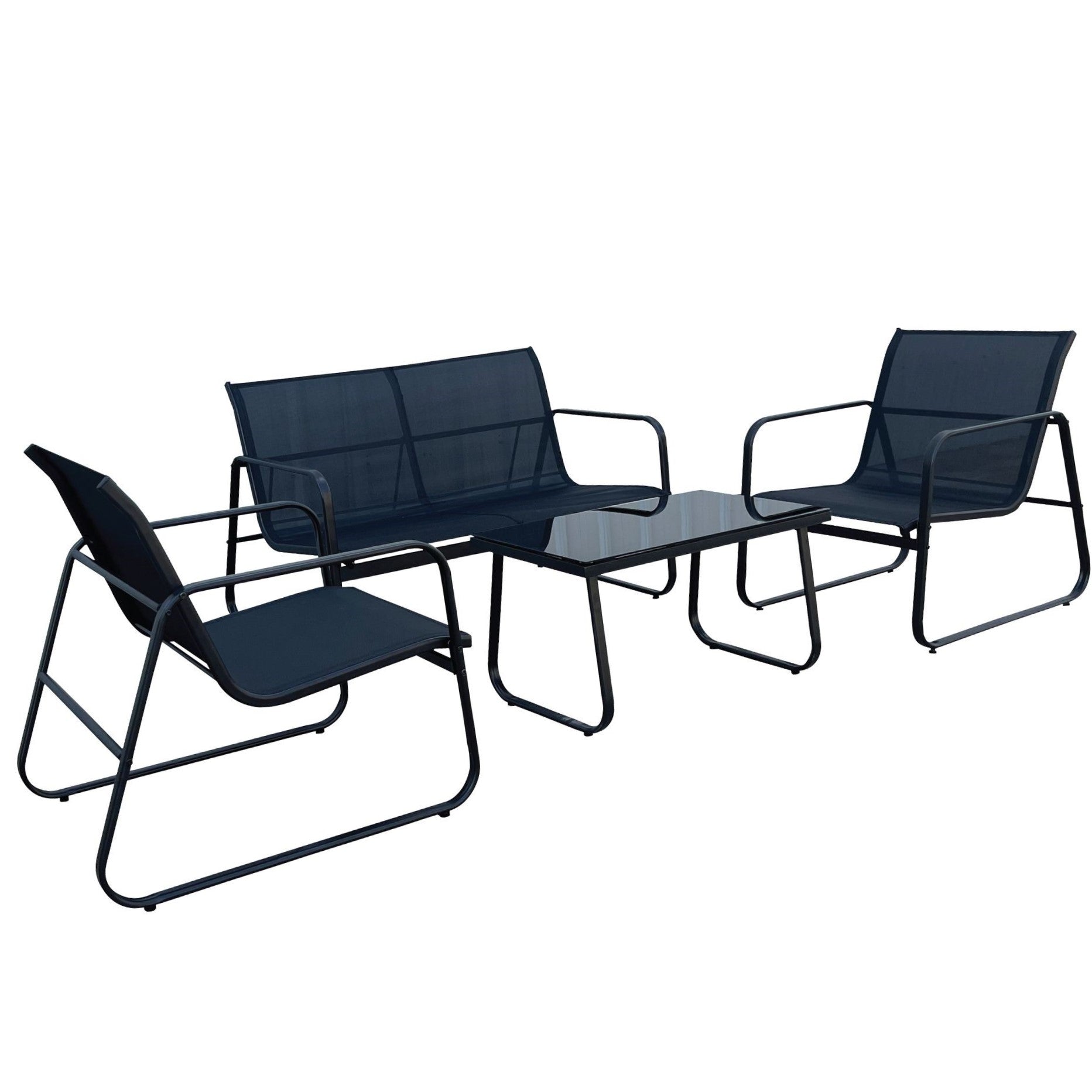 Seagull Conversation 2 Textilene Patio Set 4 Pcs
Single Chair: 61x79x75cm
Double Chair: 114.5x79x75cm
Table: 75x45x42cm