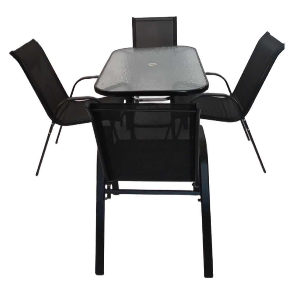 Seagull 5 Piece Kd Patio Table And Chairs Set Steel Rectangle Table