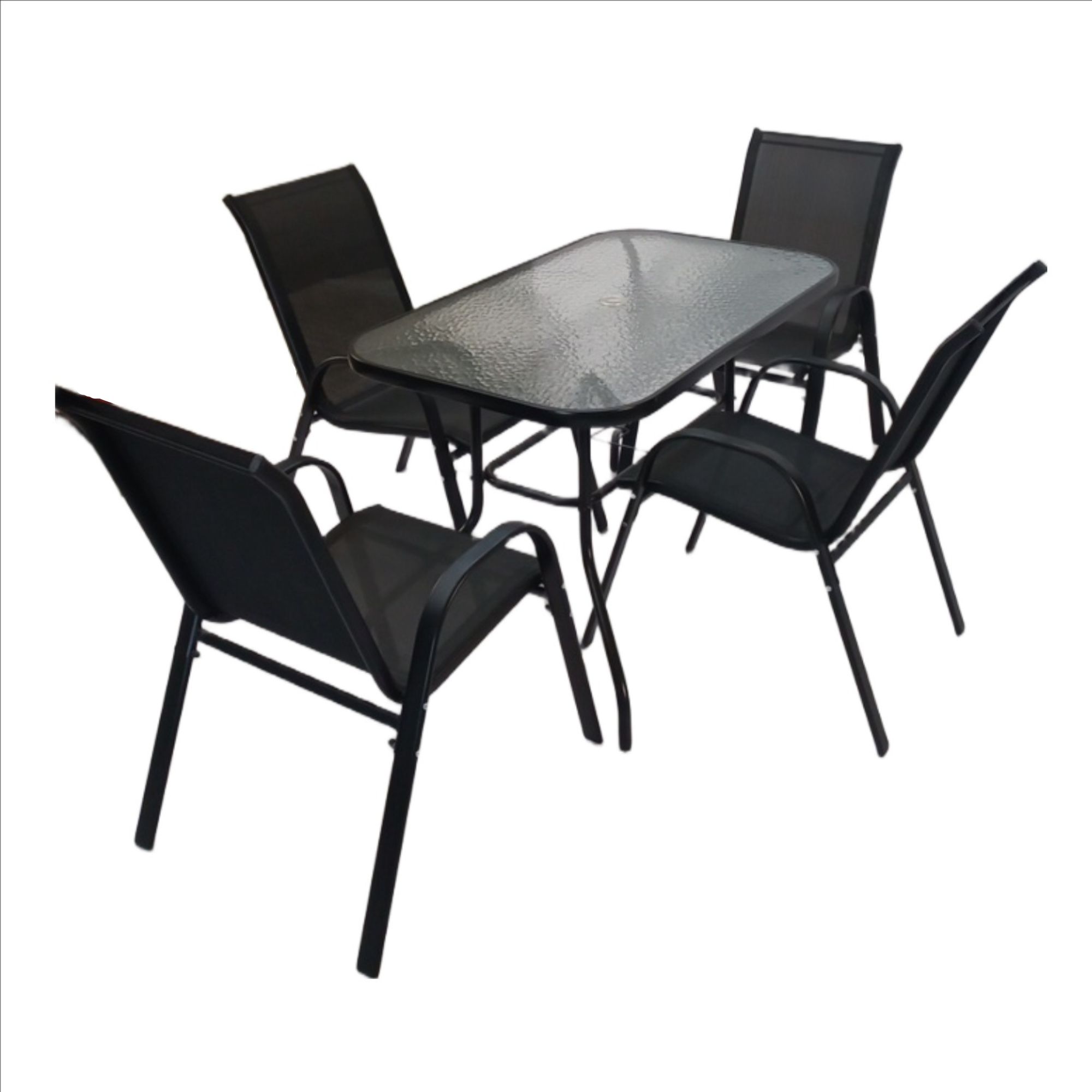 Seagull 5 Piece Kd Patio Table And Chairs Set Steel Rectangle Table