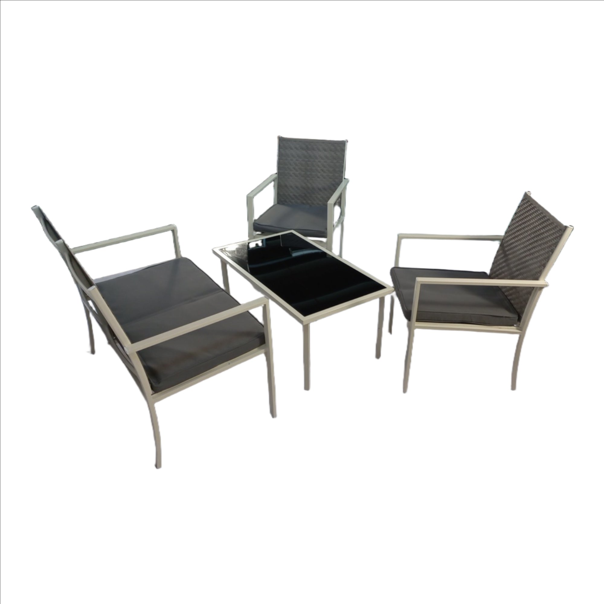 Seagull Palermo Rattan 4 Pc Patio Set White
Single Chair: 55.5 X66.5 X85 Cm
Double Chair: 102 X66.5 X85 Cm
Table: 94.5 X54.5 X43.5 Cm
Frame: Steel, Fabric: 180g Polyester
Material: Wicker, 5 Cm Grey Seat Cushion
Table Top With 5 Mm Glass
Machine Weaved...